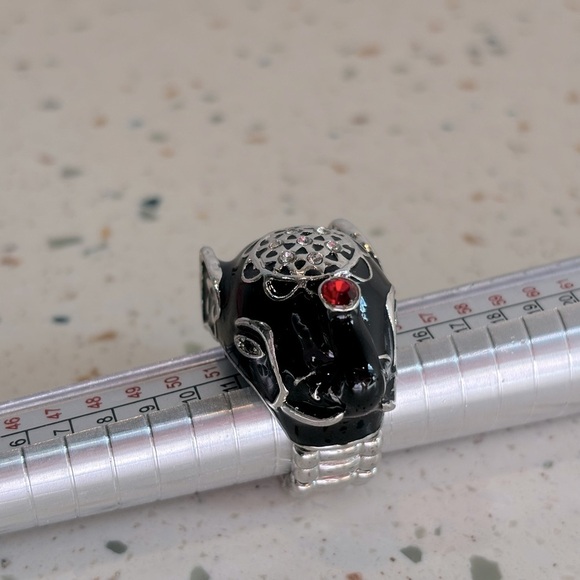 Black Elephant Ring with Stretch Comfort Band - Picture 7 of 9